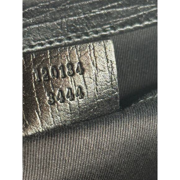 Gucci Vintage Black GG Monogram Horsebit Large Chain Shoulder Clutch Bag - Picture 9 of 9